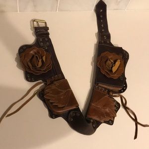 Leather festival hip belt bag